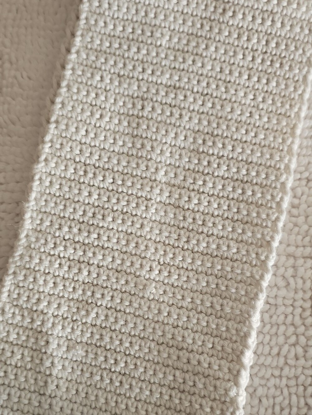 BRAND NEW Set of Handmade Crocheted dishtowels in Pink, Cream, and Coffee. - Picture 4 of 8